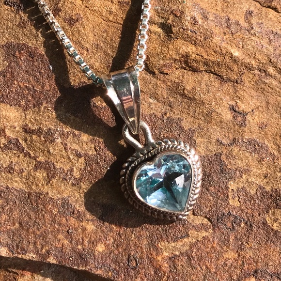 Jewelry - Blue Topaz Heart Shaped Necklace